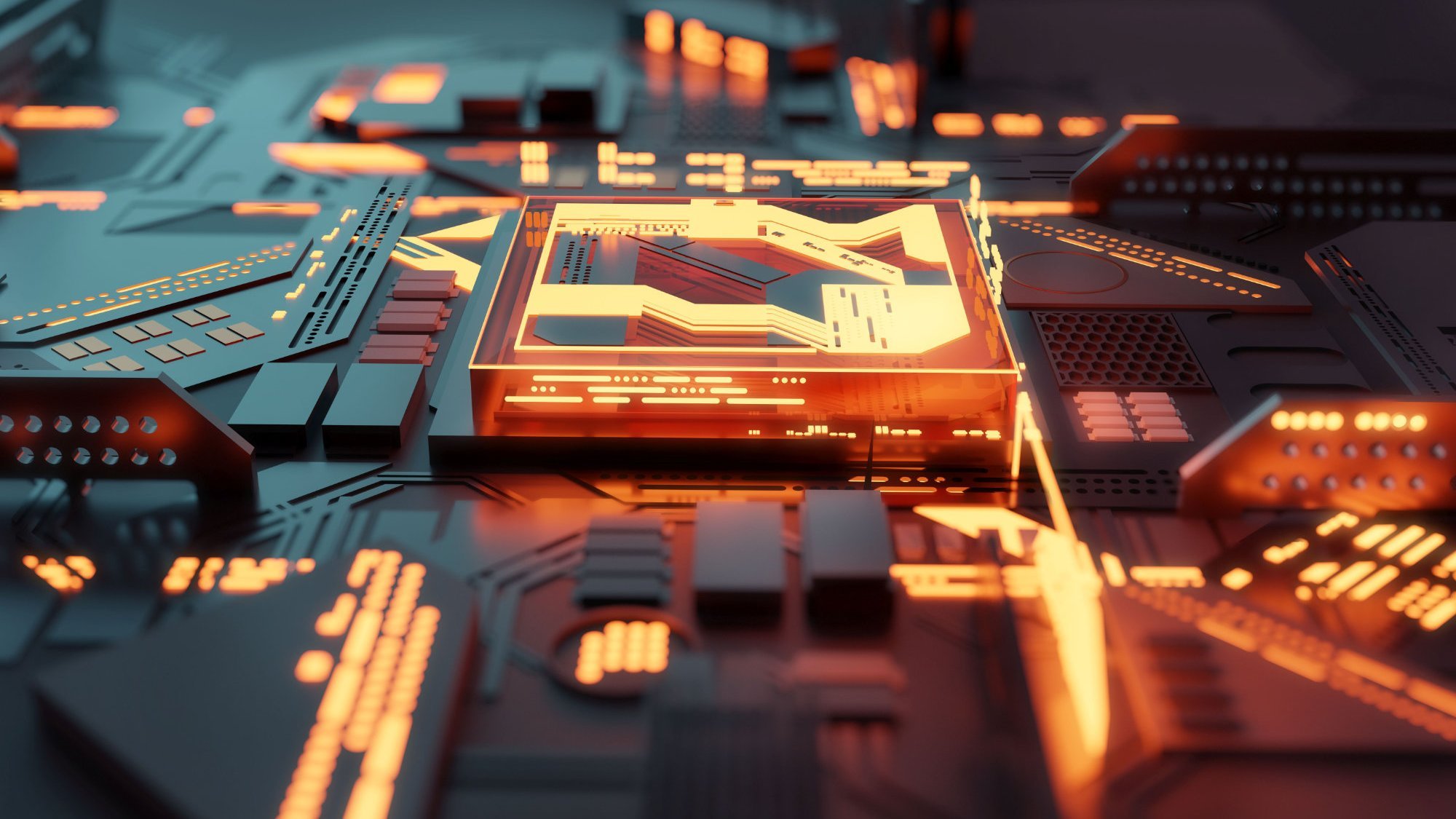 3D-Modell eines Quantenprozessors
