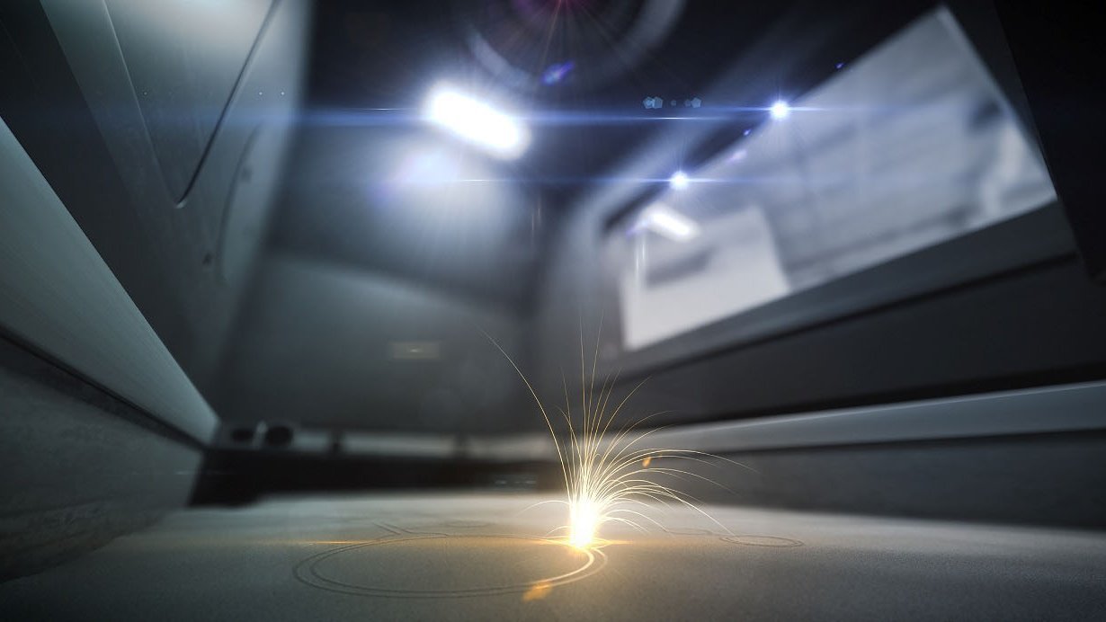 Bild eines laufenden LPBF-Prozesses