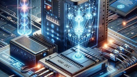 3D-Modell einer Quantenenklave und eines Hardware-Sicherheitsmoduls