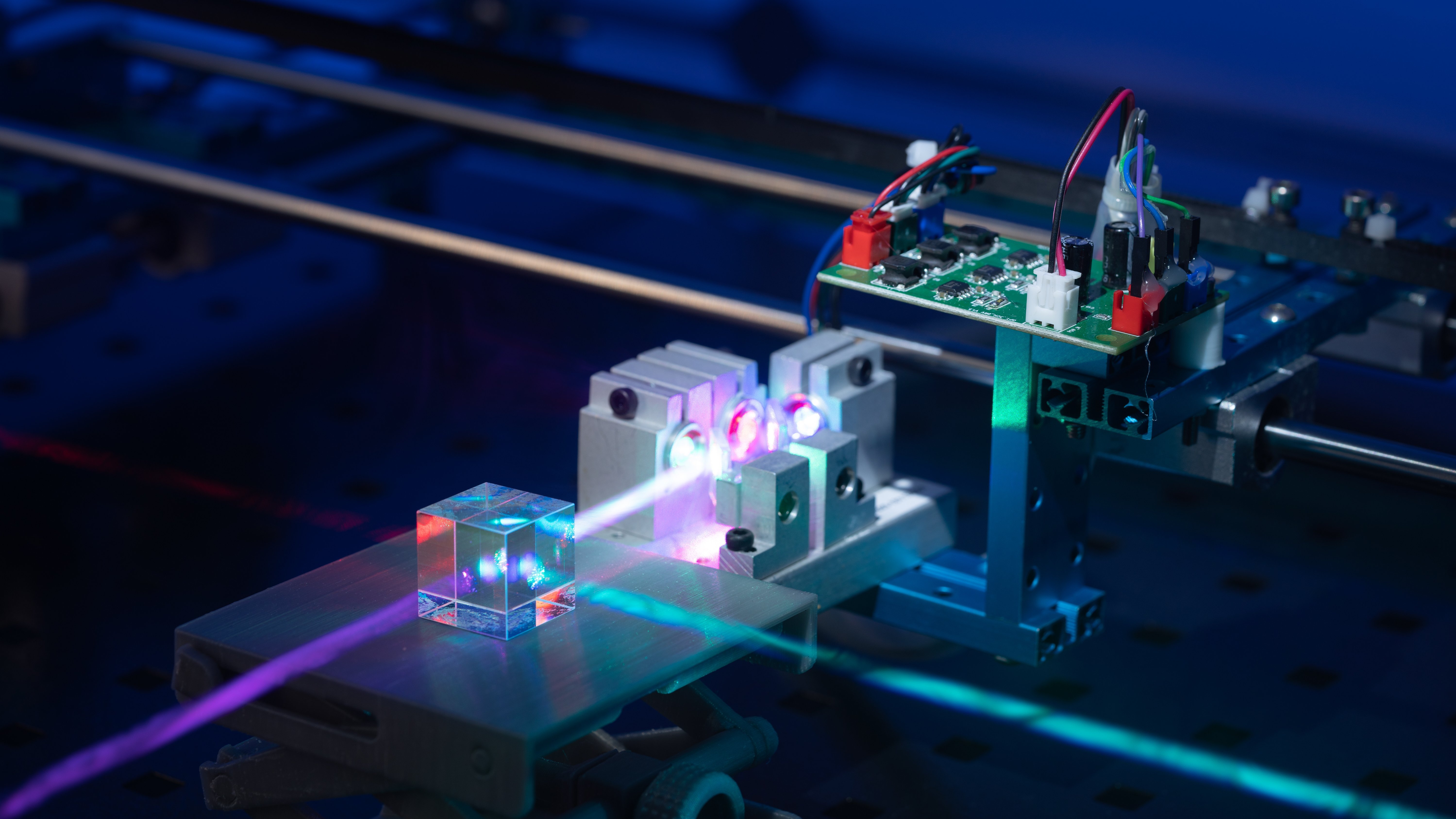 Symbolbild: Laseroptischer Versuchsaufbau