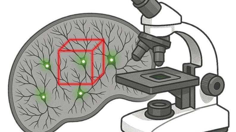 Grafik eines Hirns und eines Mikroskops